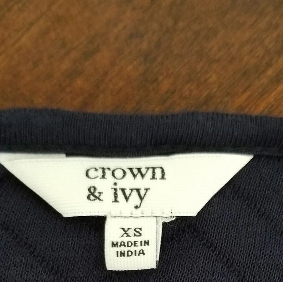 NWT Crown & Ivy Layered Blue Long Sleeve Top XS - Picture 4 of 5